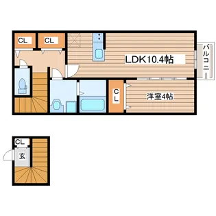 クラス旭ヶ丘【2階】の間取り