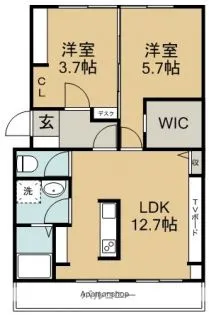 天神マンションII【3階】の間取り
