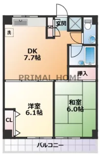 アパルトマン・トロワバレー・サントル【4階】の間取り