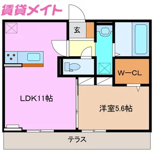 ディーシャンブル八田 A【1階】の間取り
