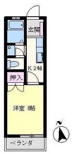 ハイツ山岸【2階】の間取り