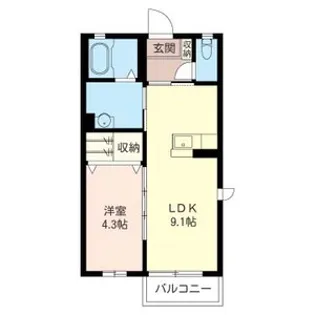 クラヴィエE シャーメゾン【1階】の間取り