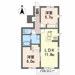 ルシエール I【1階】の間取り