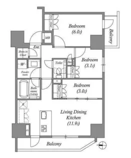 ACP Residence 錦糸町【2階】の間取り