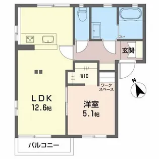 富貴原ハイツ A【2階】の間取り