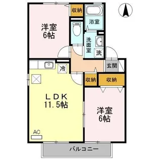 ソシア豊府【1階】の間取り