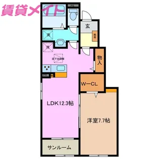 デタント A【1階】の間取り