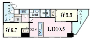 ラルウェンディ縮景園前ウエスト【12階】の間取り