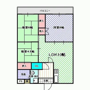 グランドハイツ寝屋川【2階】の間取り