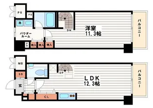 エンゼルシティフラッツ心斎橋北【2階】の間取り