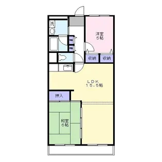 ローズタウン草加松原A棟【5階】の間取り