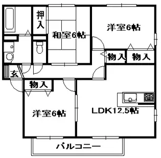 トワイライトB棟【2階】の間取り