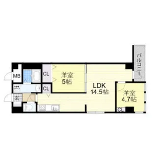 フリーディオ堺BLD【5階】の間取り
