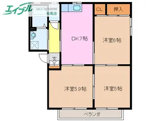 サンハイム中川 C【1階】の間取り