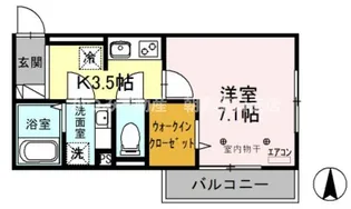 フレア仲町(D-ROOM)【3階】の間取り