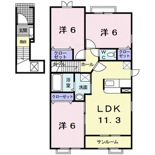 プリムローズB【2階】の間取り