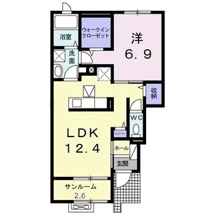 レジデンス・エクセレントC【1階】の間取り