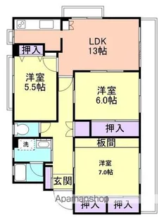ライジング関戸【1階】の間取り
