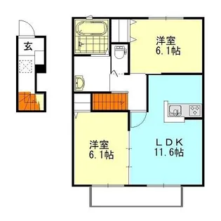 Calm Hills 6番館【2階】の間取り