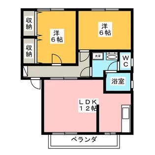 ハイランドタウンD棟【1階】の間取り