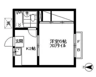 サンハイツ北嶺B【1階】の間取り