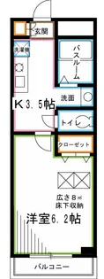 ラグーン三鷹【1階】の間取り