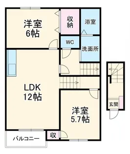 アンソレイエB棟【2階】の間取り