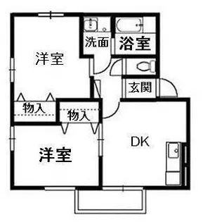 リビングタウン鶴岡E棟【2階】の間取り
