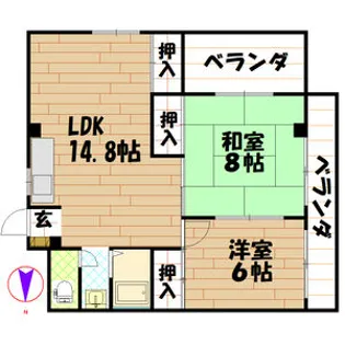 シャンボール今里II番館【5階】の間取り