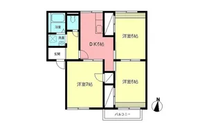 パレスAGAWAーB【2階】の間取り