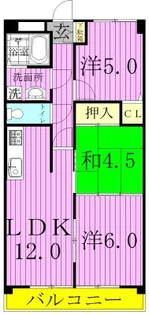 マンションフジフィールド【5階】の間取り