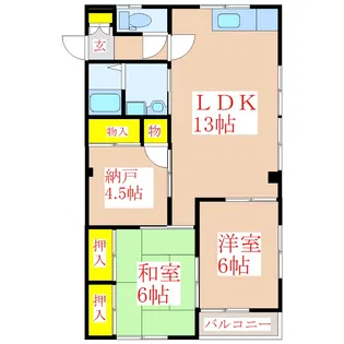 サンハイツ中央【2階】の間取り