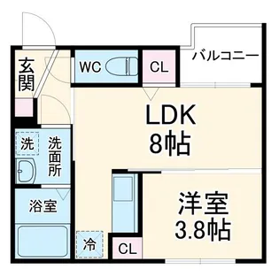 セレーナ呼続【1階】の間取り