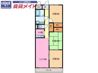 メゾンドゥールII【5階】の間取り