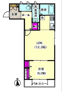 パルシェ萩中【3階】の間取り