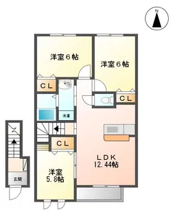 アムール弐番館【2階】の間取り