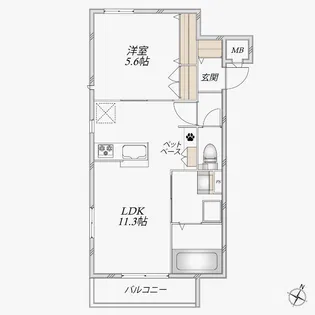 シャンテイーリオ【2階】の間取り
