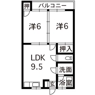 つつみだハイツB棟【2階】の間取り