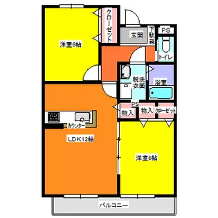 ベルメゾン西美薗B【2階】の間取り