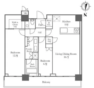 ザ・パークハウス晴海タワーズ ティアロレジデンス【48階】の間取り