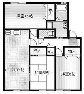 アメニティ原田A棟【2階】の間取り