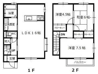 広島県広島市安佐南区緑井3【一戸建】の間取り