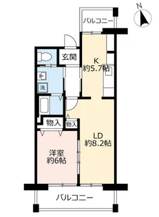 URシャレール東豊中【5階】の間取り