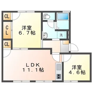 ウィンディーSUZUKA A【1階】の間取り