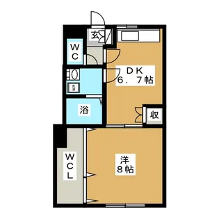 1DKの間取り画像
