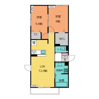 アルヴァクレール【1階】の間取り