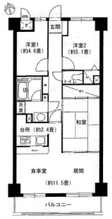 ライオンズマンション津田沼第6【3階】の間取り