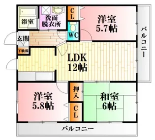 リヴァージュ杉広【1階】の間取り