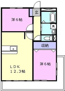 2LDKの間取り画像