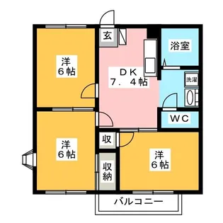 サンハイツハヤシII【2階】の間取り